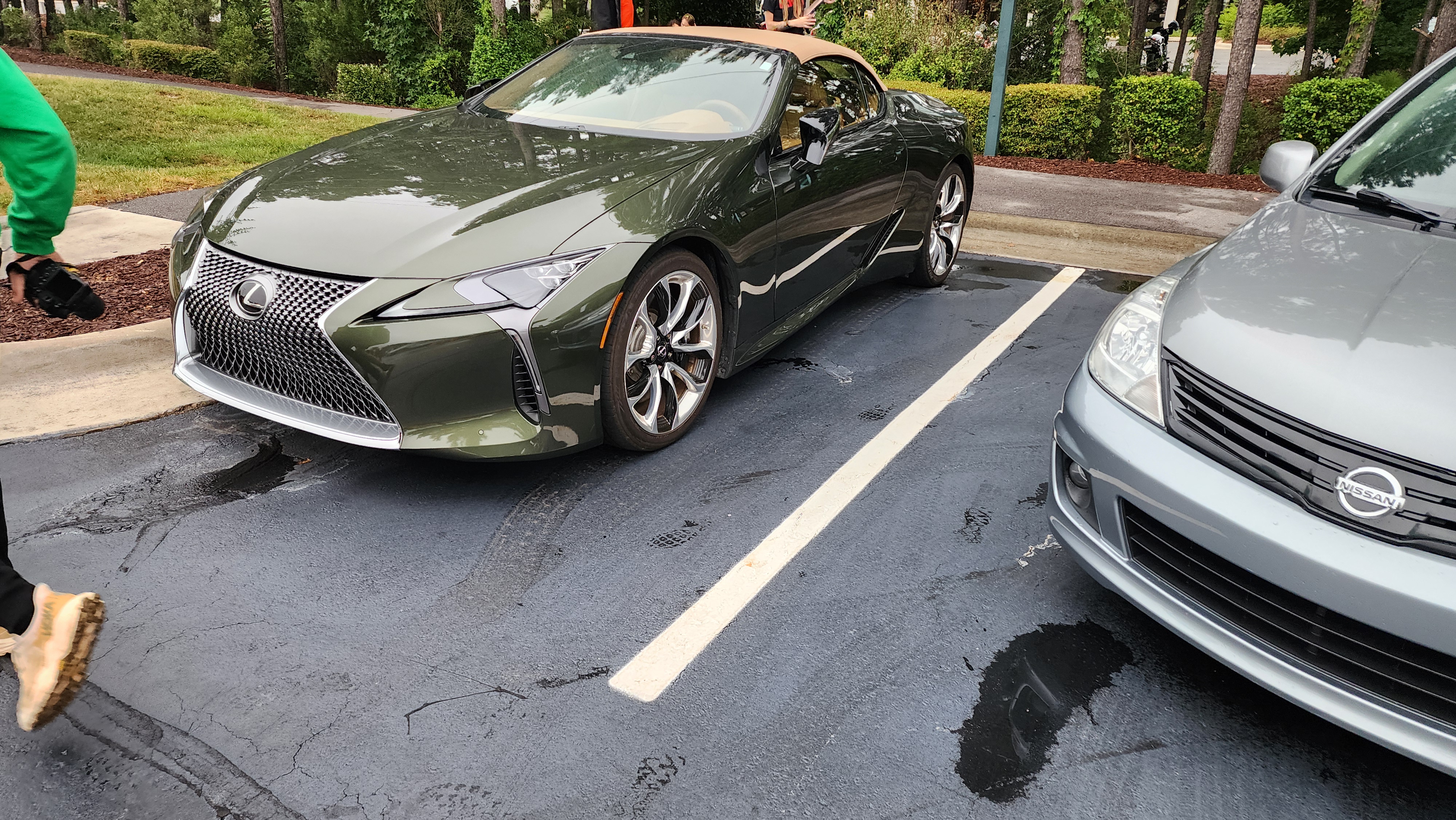Green Lexus LC500 convertible