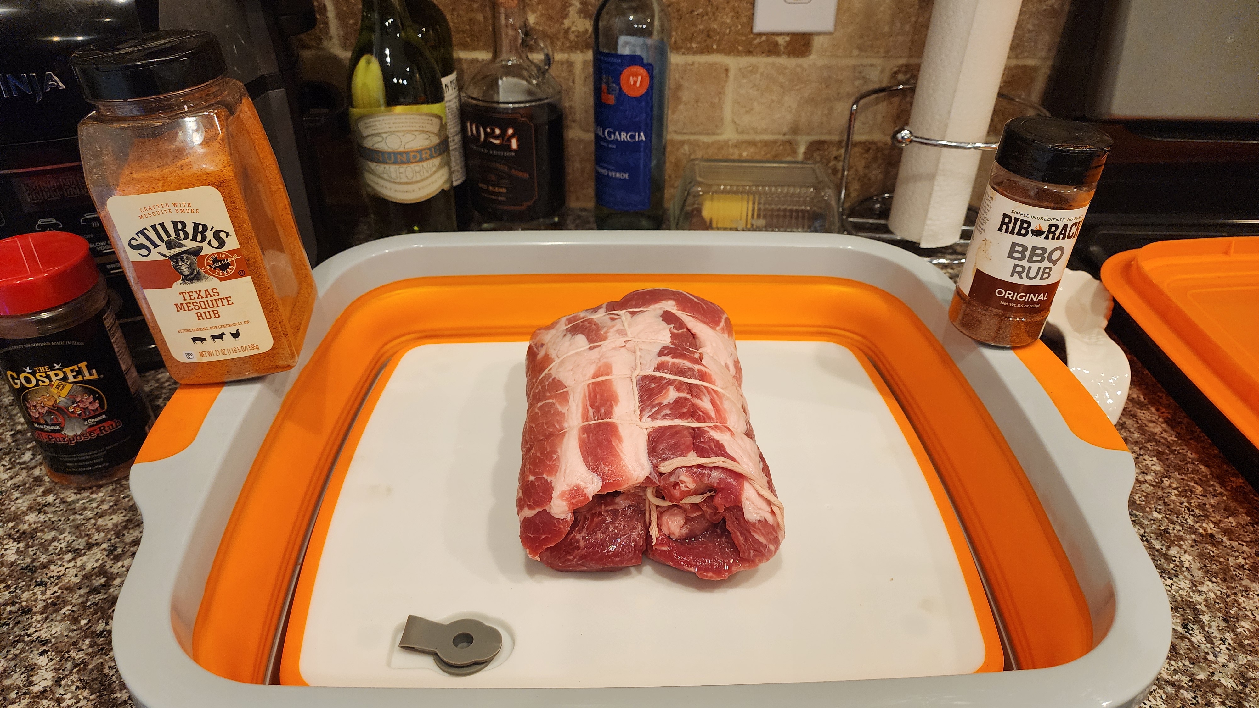 Pork butt rub setup